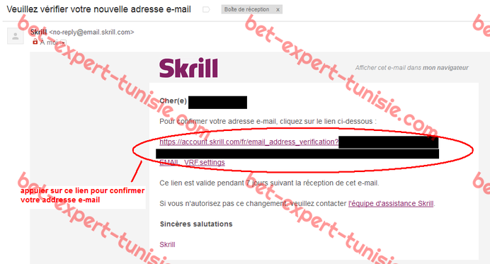 Skrill confirmation email